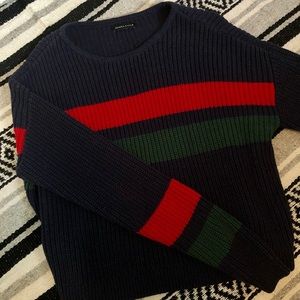 Navy, Red, and Green Sweater